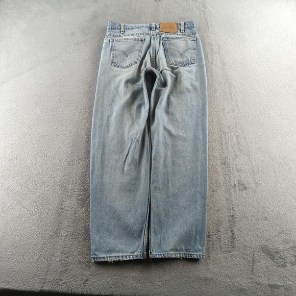 Vintage Levis Jeans 33x30 (Fits 30x30) Light Wash Straight White Tab USA 80s 90s - Picture 3 of 13